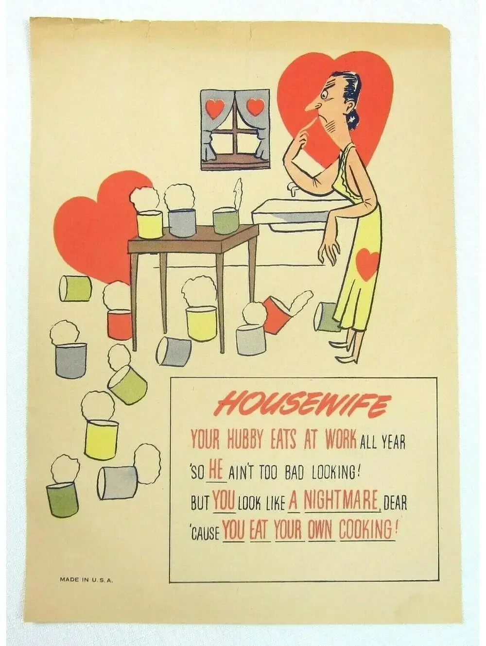 Vintage Vinegar Valentine Housewife Penny Dreadful Sarcasm Insult Poem Ephemera